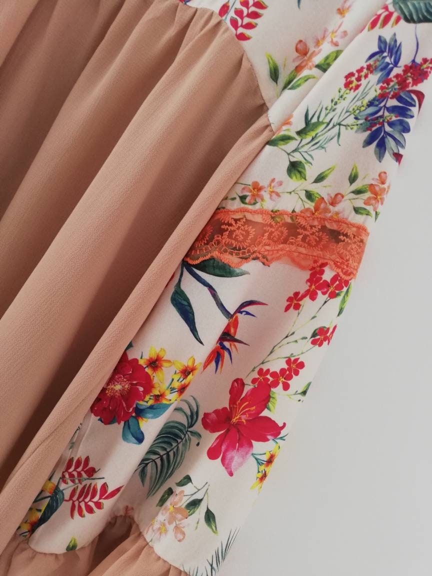 Túnica Floral e Salmão, Blouses, Tops & Tees, Túnicas, Women's Clothing, Blusas