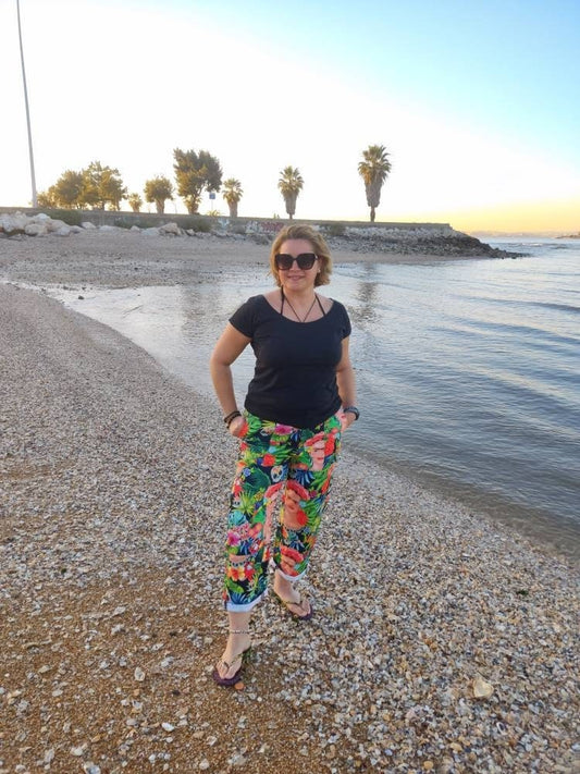 Forest Frida Pants, calças de senhora, Frida Clothing, Cotton Pants, Original pants, Handmade Frida pants