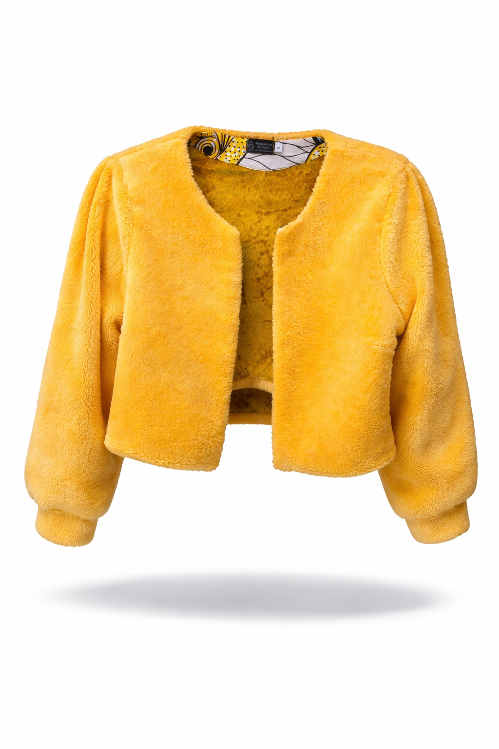 Bolero Amarelo em Pelo Sintético – Peça Exclusiva