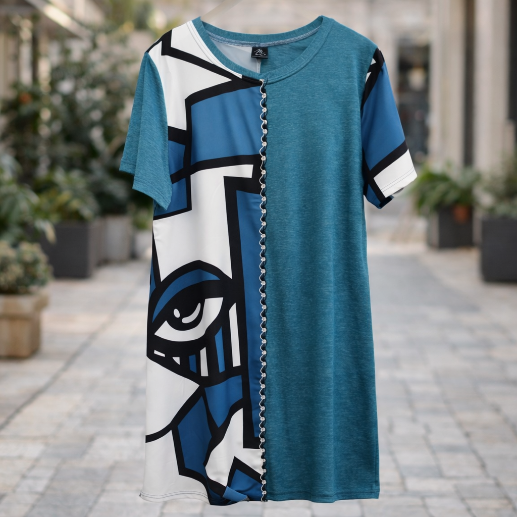 Vestido Geométrico Azure Oversized