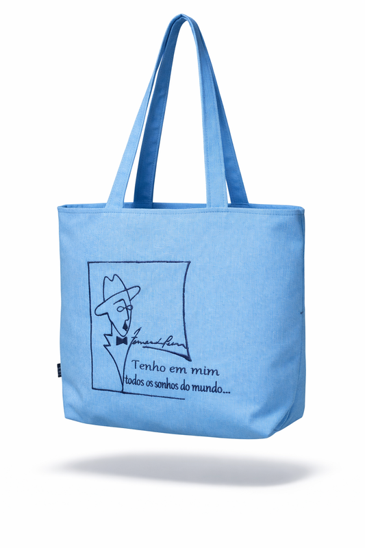 Saco Tote em Ganga Fina Bordado