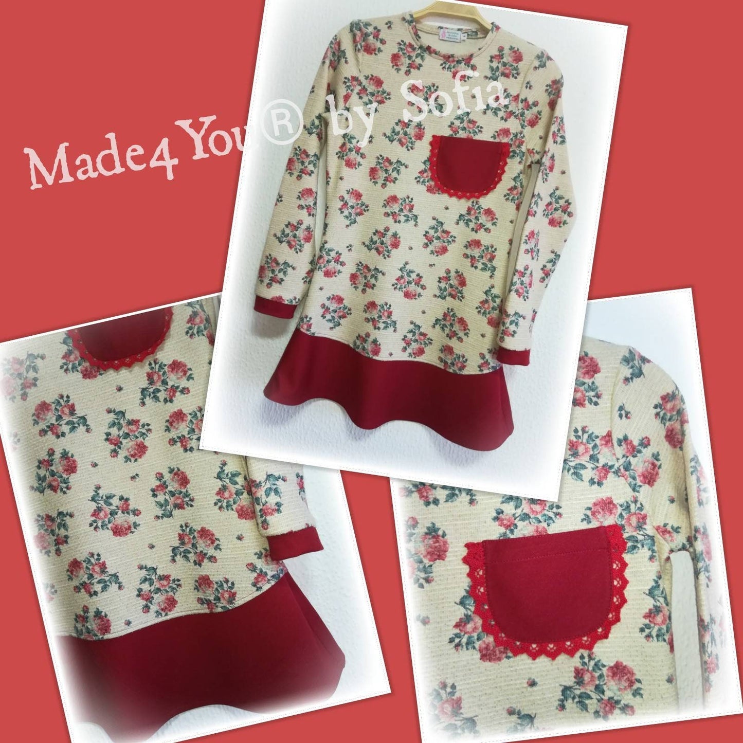 Túnica Floral, Roupa Personalizada, Christmas Time, Women's Clothing, Blouses, Handmade Clothes, Camisolas, Roupa de Senhora, Artesanato