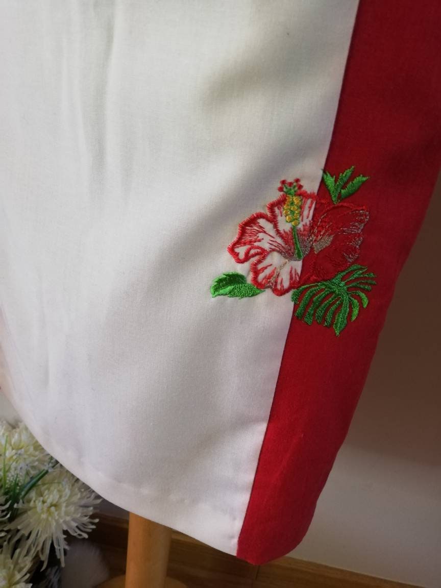 linen dress, women clothing, red dress, Dresses, women dress, embroidered dress, summer dress