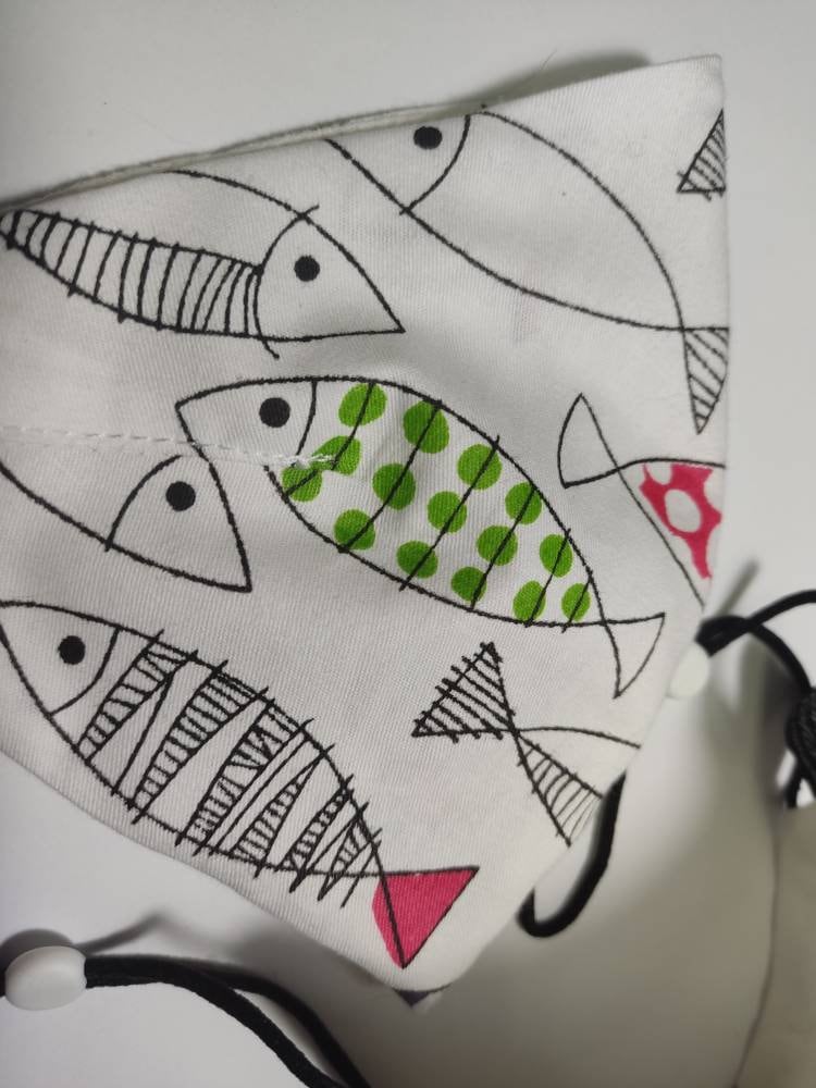 Máscara Modelo Sardinha, Washable mask, Reusable face mask, Cotton mask, Travel mask, Anti Dust mask, Stoffmaske, Fabric Facemask, Masks