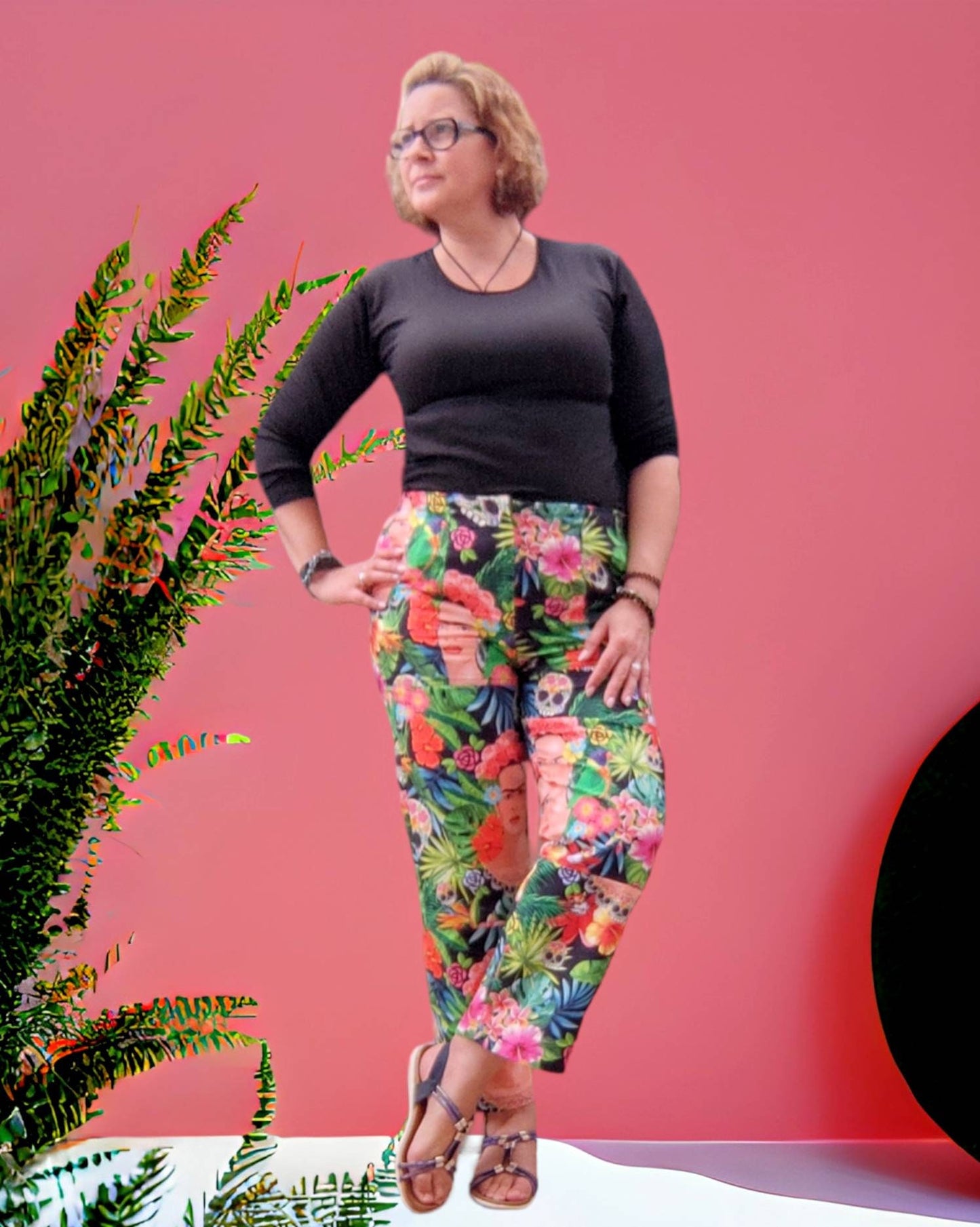 Forest Frida Pants, calças de senhora, Frida Clothing, Cotton Pants, Original pants, Handmade Frida pants