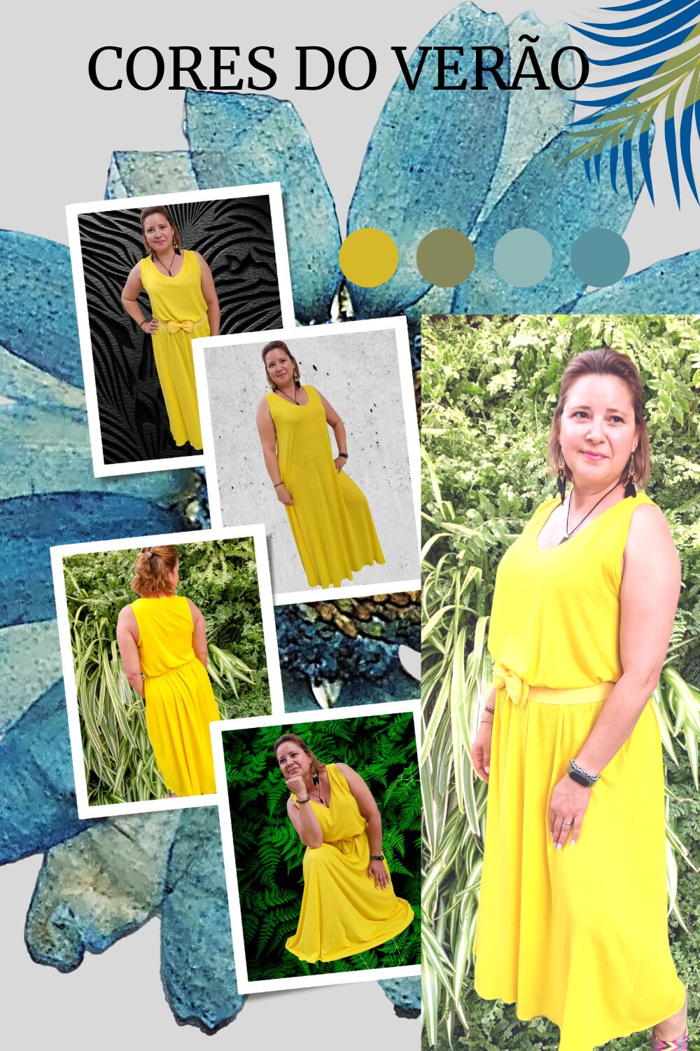 Vestido Yellow, Summer dress, Yellow dress, Maxi dress