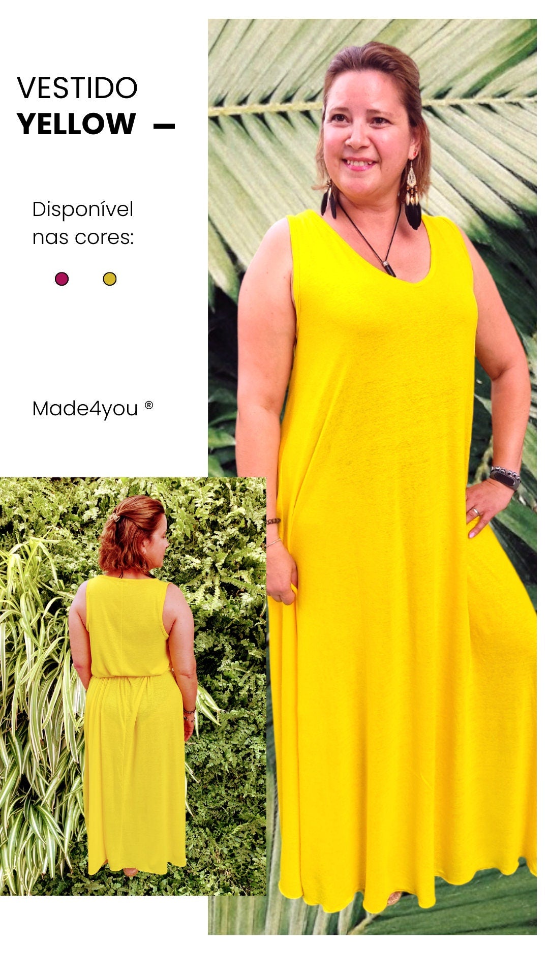 Vestido Yellow, Summer dress, Yellow dress, Maxi dress