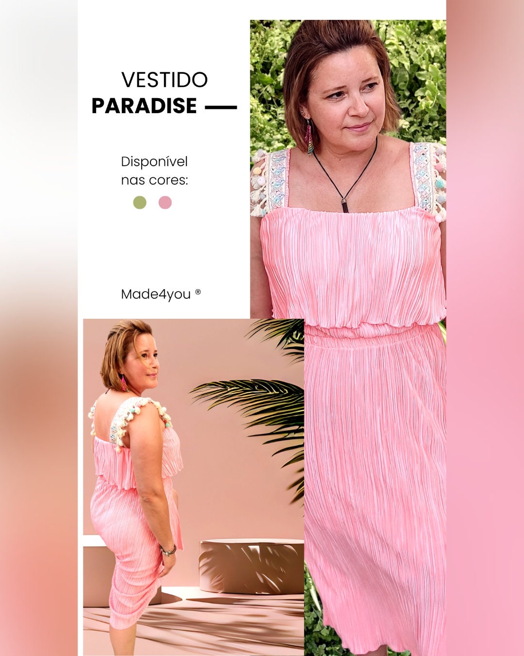 Paradise Dress, Maxi dress, Pink dress, Summer dress, Women Dress