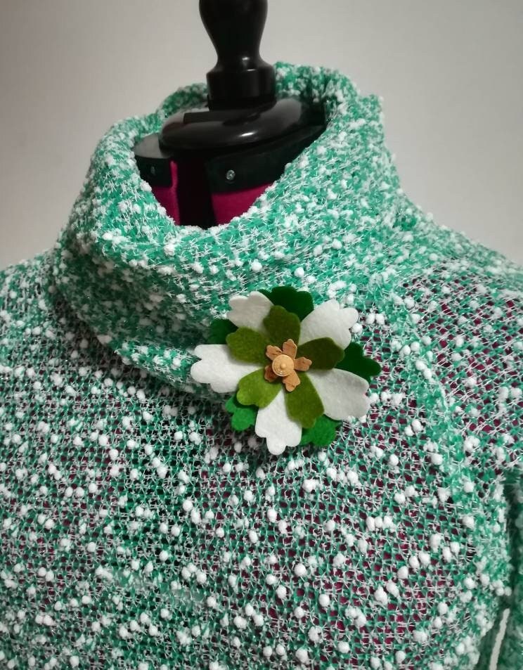 Blusa de malha com gola, Blusa verde, winter clothes, Women's Clothing, Blouses, Handmade Clothes