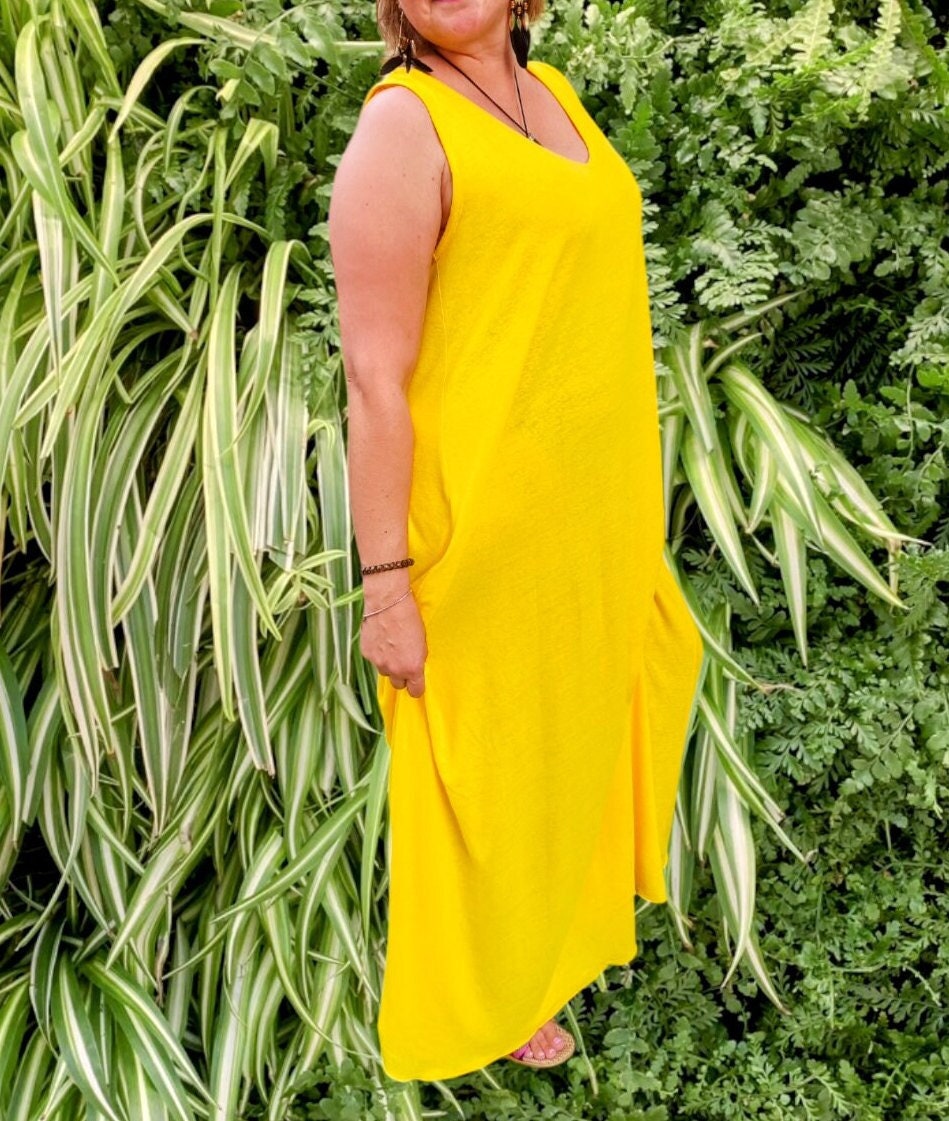 Vestido Yellow, Summer dress, Yellow dress, Maxi dress