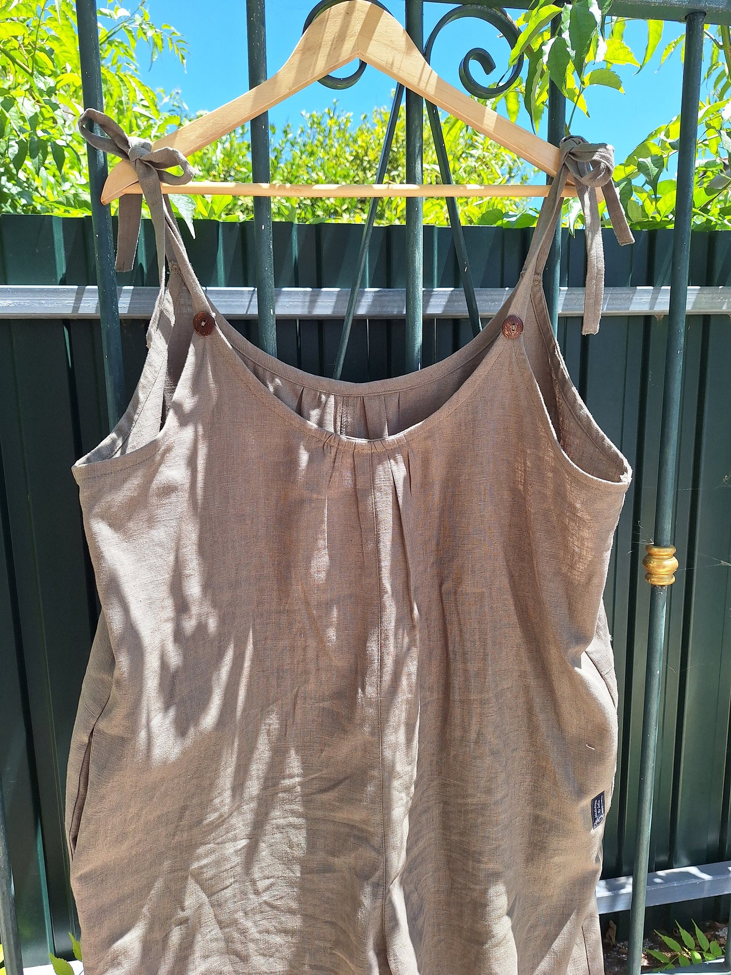 Jumpsuit em Linho Verde Seco | Tamanho L/XL | Peça Única | Made4you®