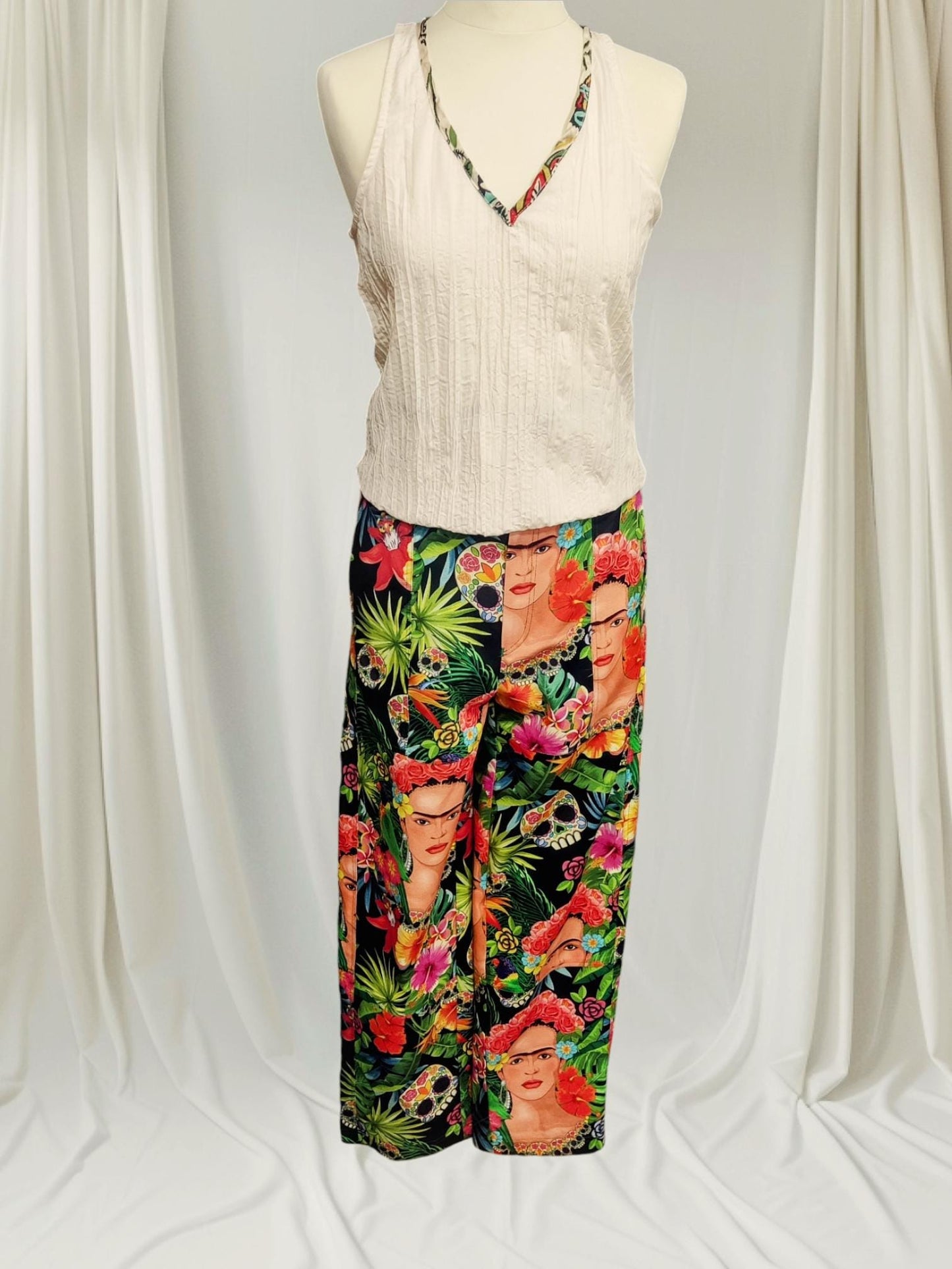 Forest Frida Pants, calças de senhora, Frida Clothing, Cotton Pants, Original pants, Handmade Frida pants