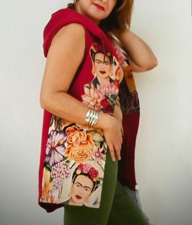 Colete Bordeaux com Arte Aplicada - Inspiração Frida Kahlo, Tamanho M