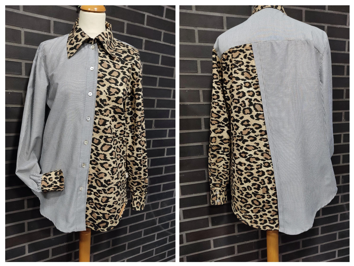 Camisa Oversized Exclusiva – Animal Print & Listras – Feita Sob Medida