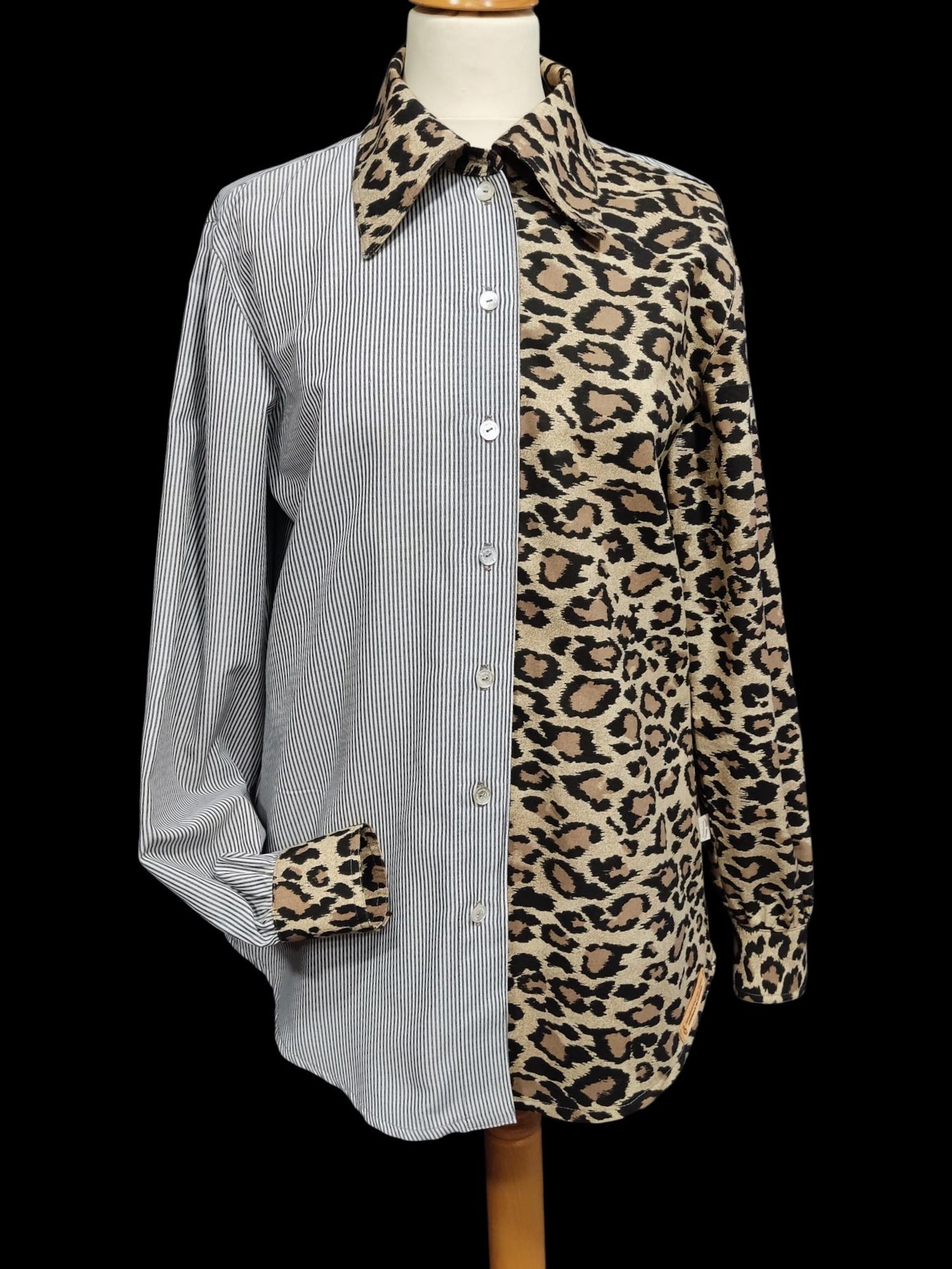 Camisa Oversized Exclusiva – Animal Print & Listras – Feita Sob Medida