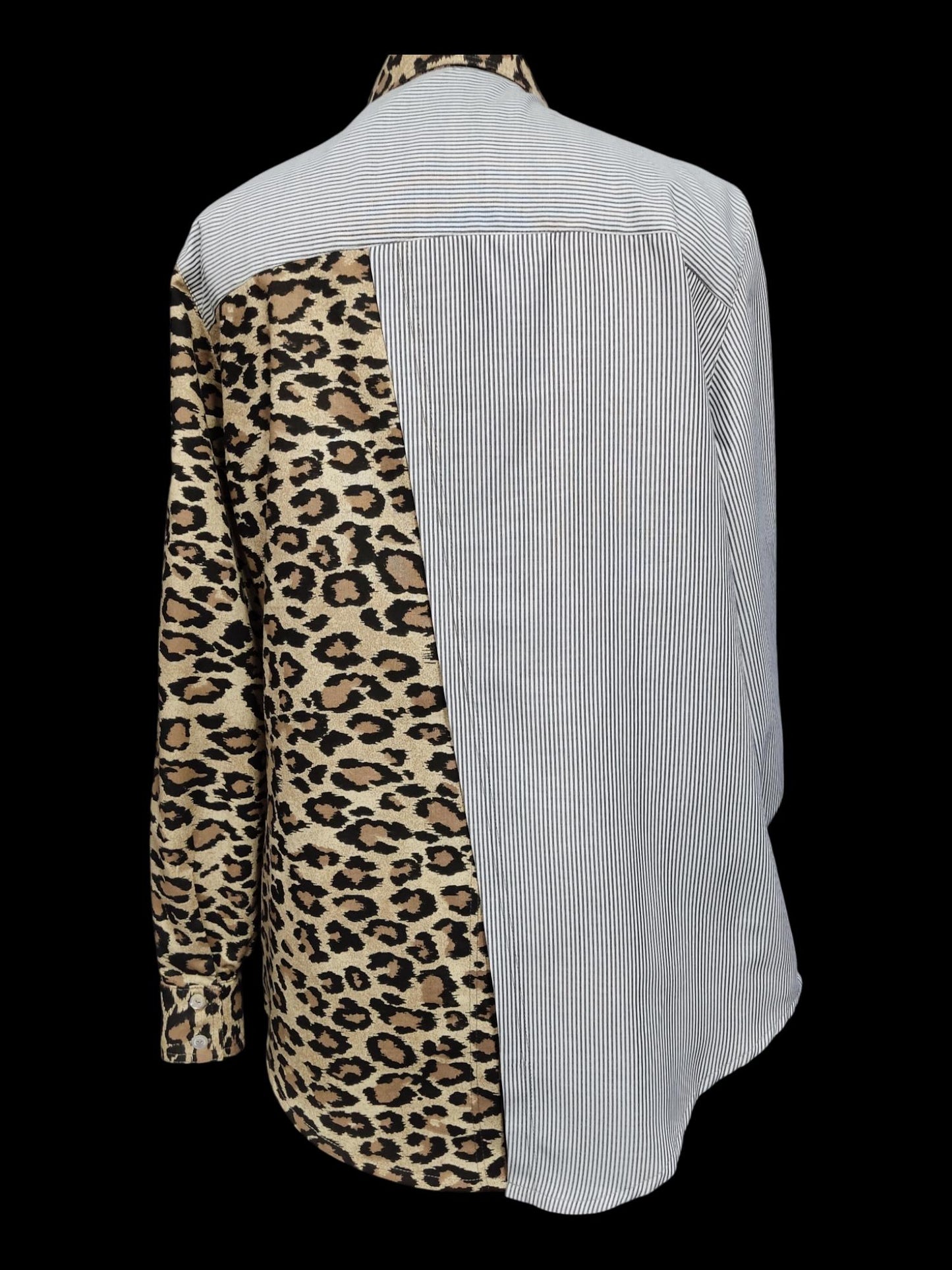 Camisa Oversized Exclusiva – Animal Print & Listras – Feita Sob Medida