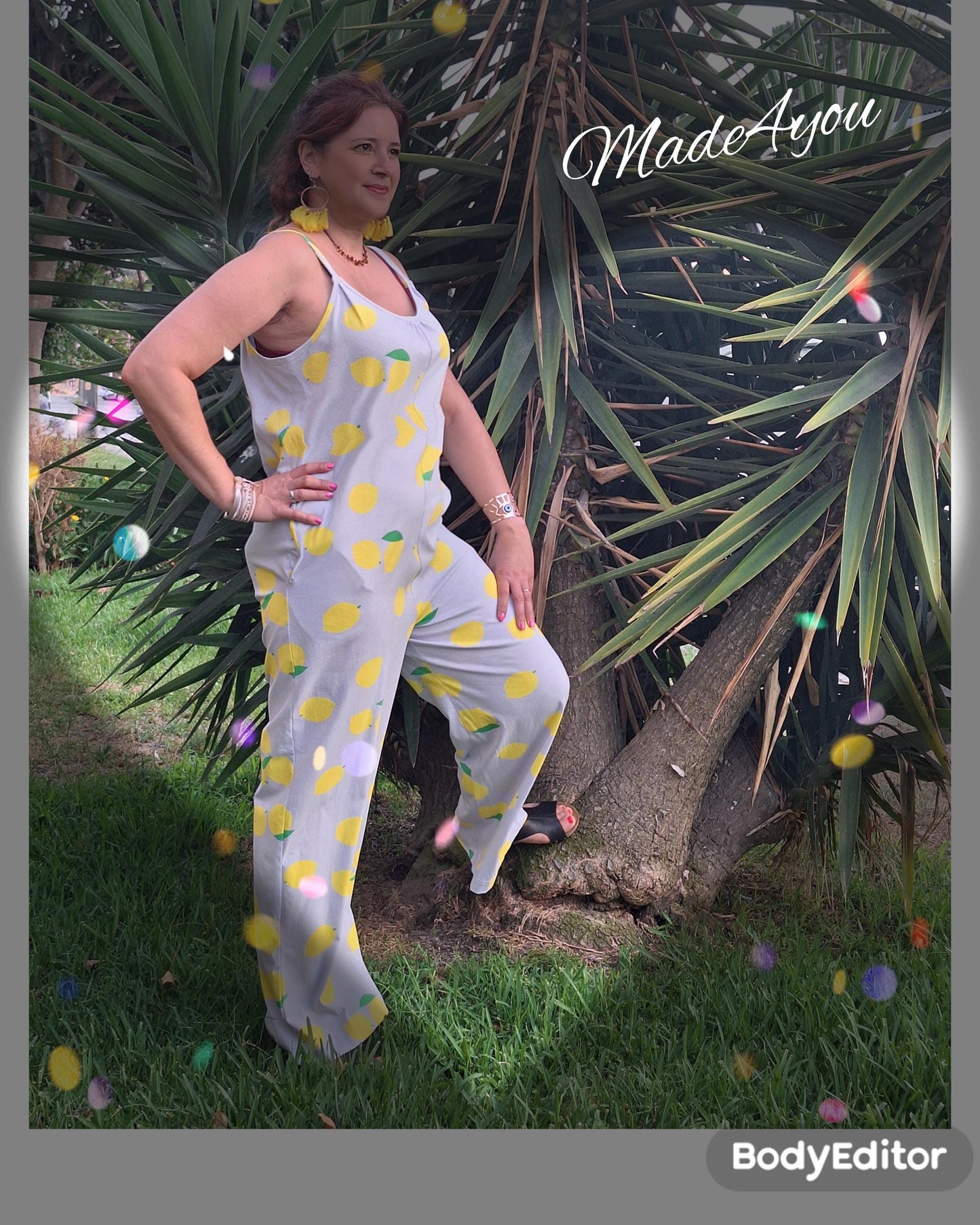 Macacão de Verão com Estampa de Limões – Peça Única e Exclusiva | Summer Lemon Jumpsuit – One of a Kind - Women Jumpsuit