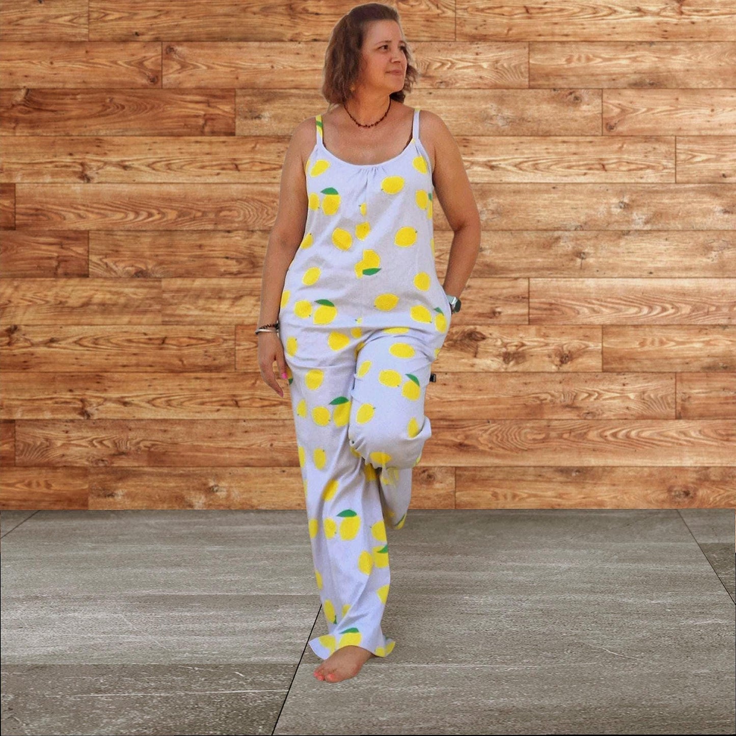 Macacão de Verão com Estampa de Limões – Peça Única e Exclusiva | Summer Lemon Jumpsuit – One of a Kind - Women Jumpsuit