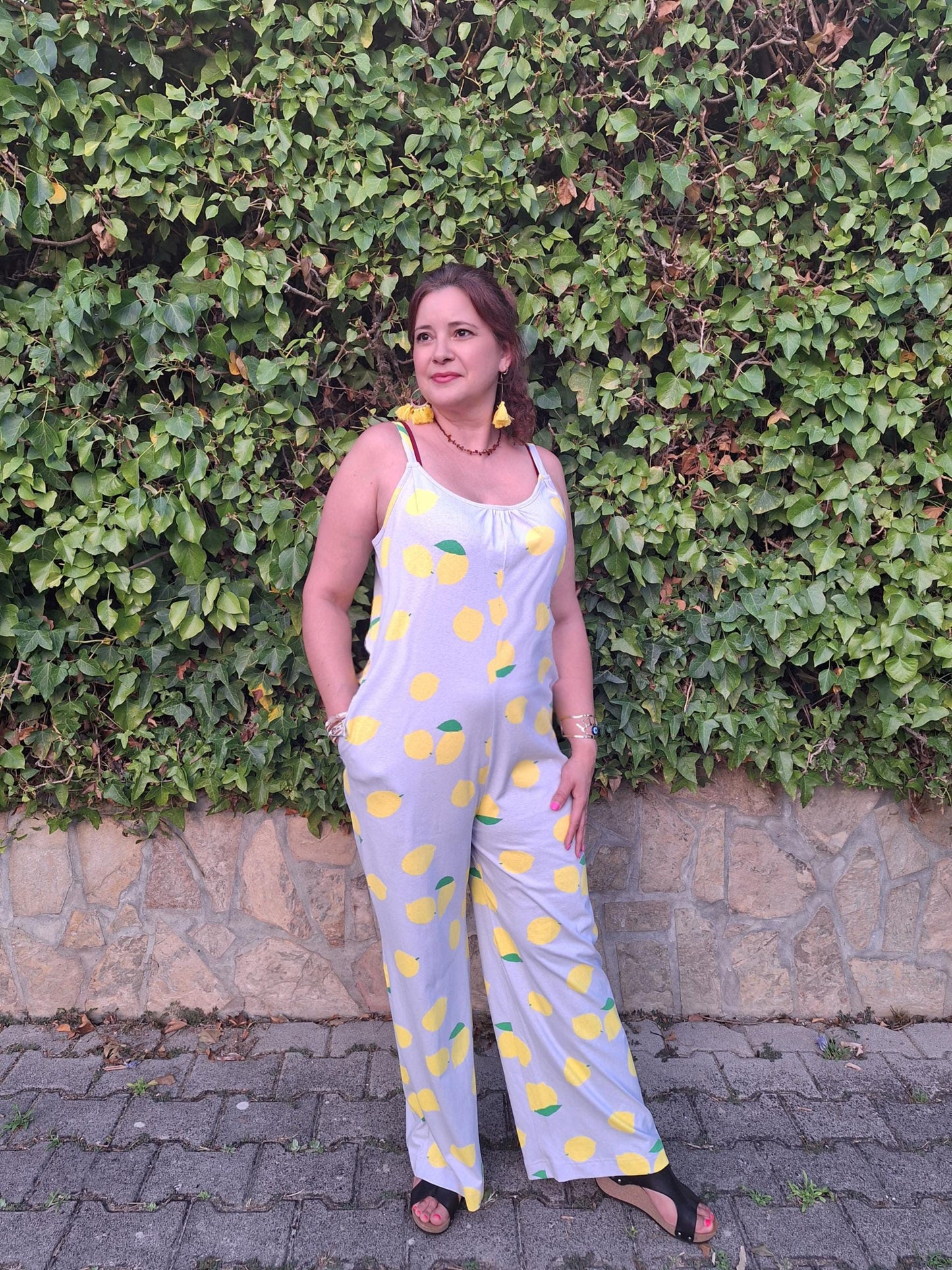 Macacão de Verão com Estampa de Limões – Peça Única e Exclusiva | Summer Lemon Jumpsuit – One of a Kind - Women Jumpsuit