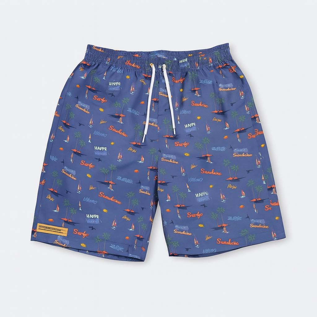 Calções de Banho Estilo Praia Retro | Tamanho M/L | Conforto e Estilo para os Dias de Sol, Calção de Banho para Homem