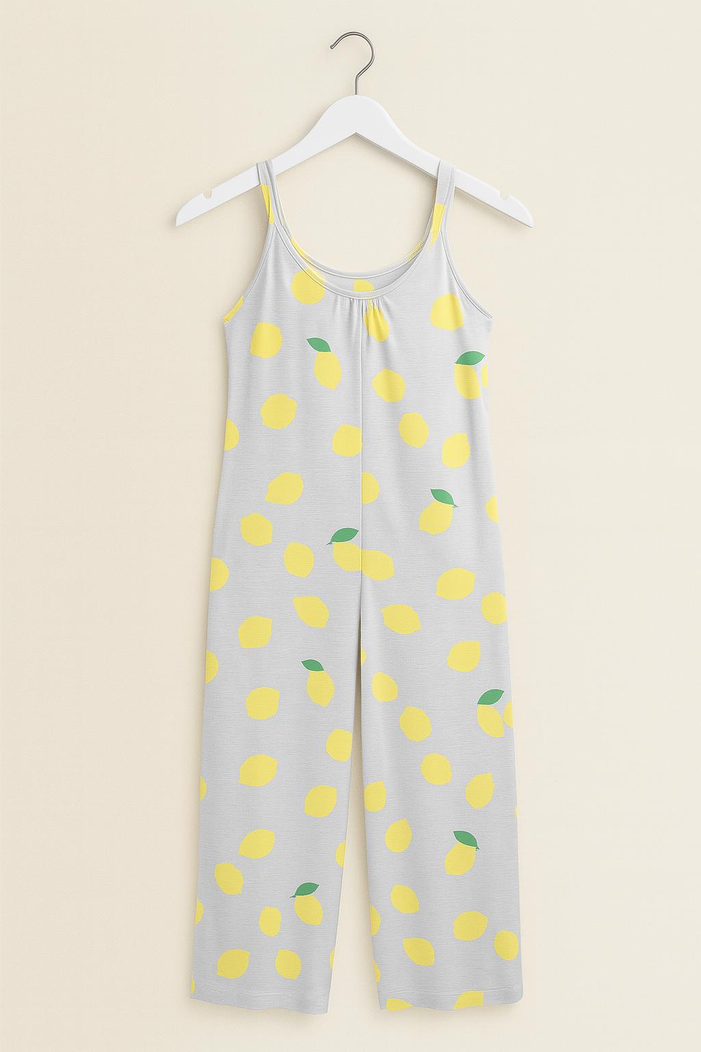 Macacão de Verão com Estampa de Limões – Peça Única e Exclusiva | Summer Lemon Jumpsuit – One of a Kind - Women Jumpsuit