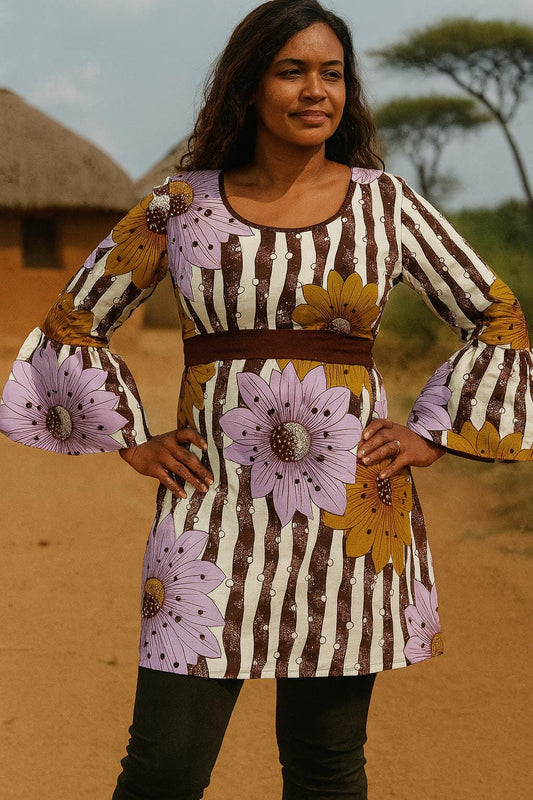 Túnica em Capulana, Women Clothes, African Fabric, Blouses, Womens Clothing
