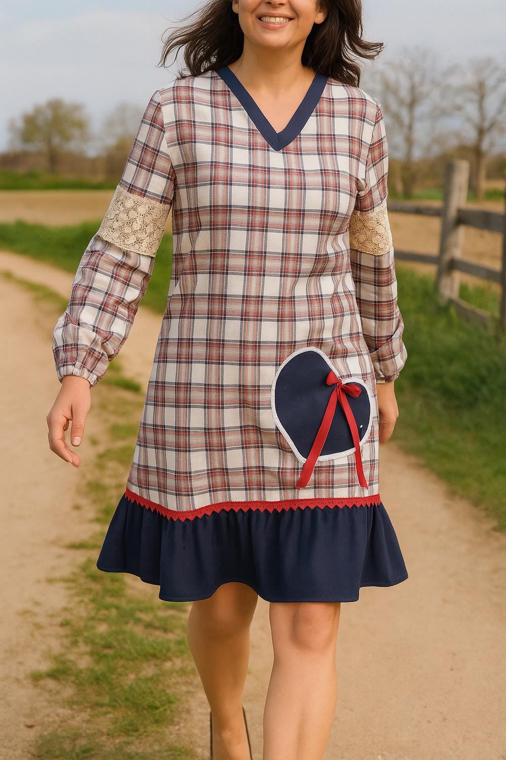 Lovely Dress,Vestido Xadrez, Women's Dress,Nova Colecção, Handmade Dress,Girls Dress, Women's Clothing,Roupa Personalizada,Made in Portugal