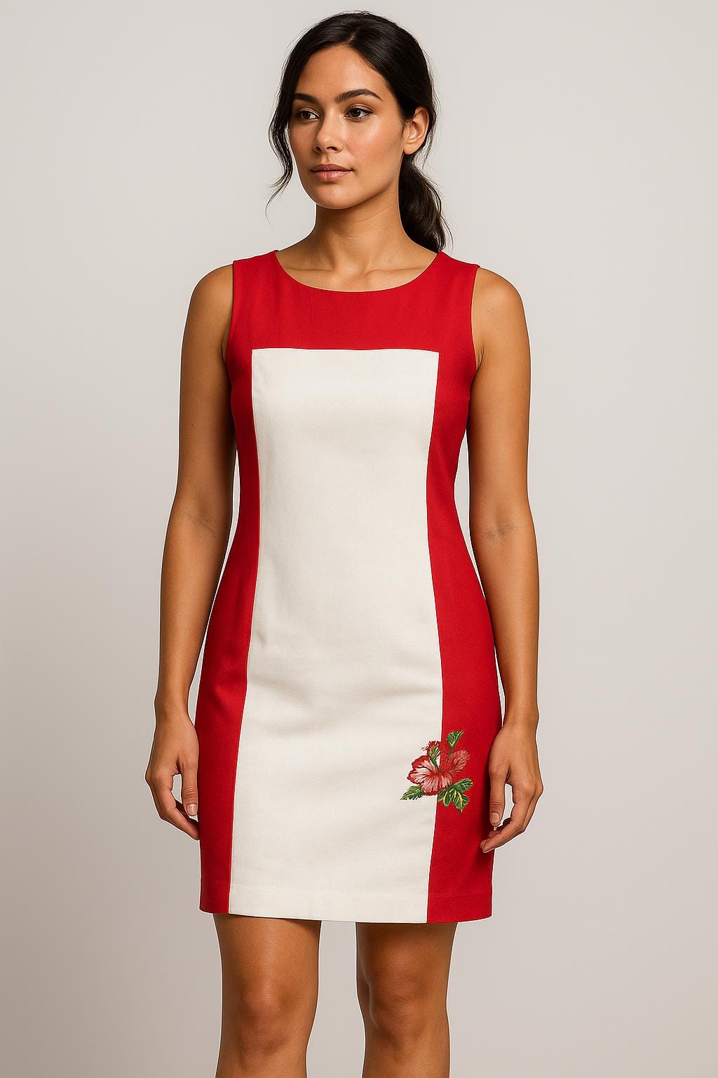 linen dress, women clothing, red dress, Dresses, women dress, embroidered dress, summer dress