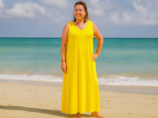 Vestido Yellow, Summer dress, Yellow dress, Maxi dress