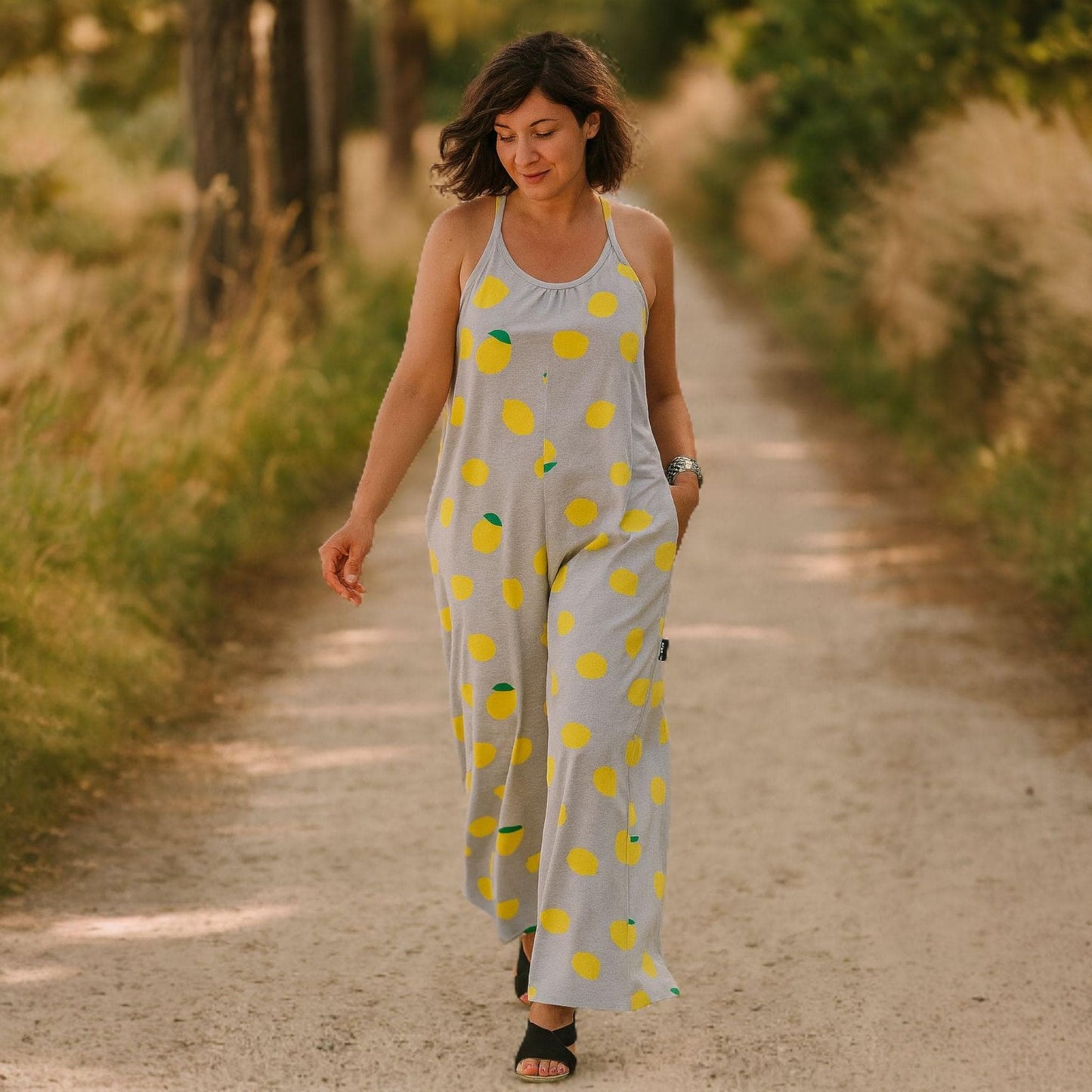 Macacão de Verão com Estampa de Limões – Peça Única e Exclusiva | Summer Lemon Jumpsuit – One of a Kind - Women Jumpsuit