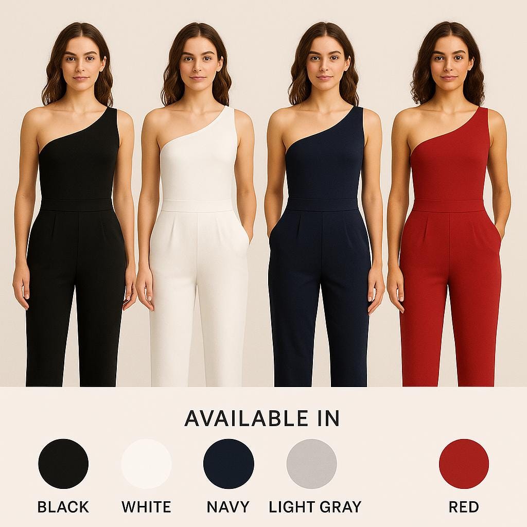 Sophia Jumpsuit – Macacão de uma alça em malha Punto Roma | Elegante, confortável e exclusivo | Disponível em várias cores