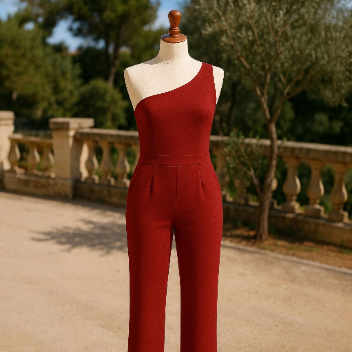 Sophia Jumpsuit – Macacão de uma alça em malha Punto Roma | Elegante, confortável e exclusivo | Disponível em várias cores