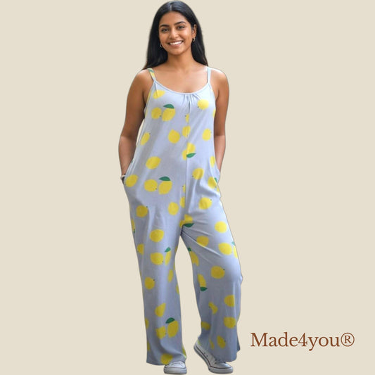 Macacão de Verão com Estampa de Limões – Peça Única e Exclusiva | Summer Lemon Jumpsuit – One of a Kind - Women Jumpsuit