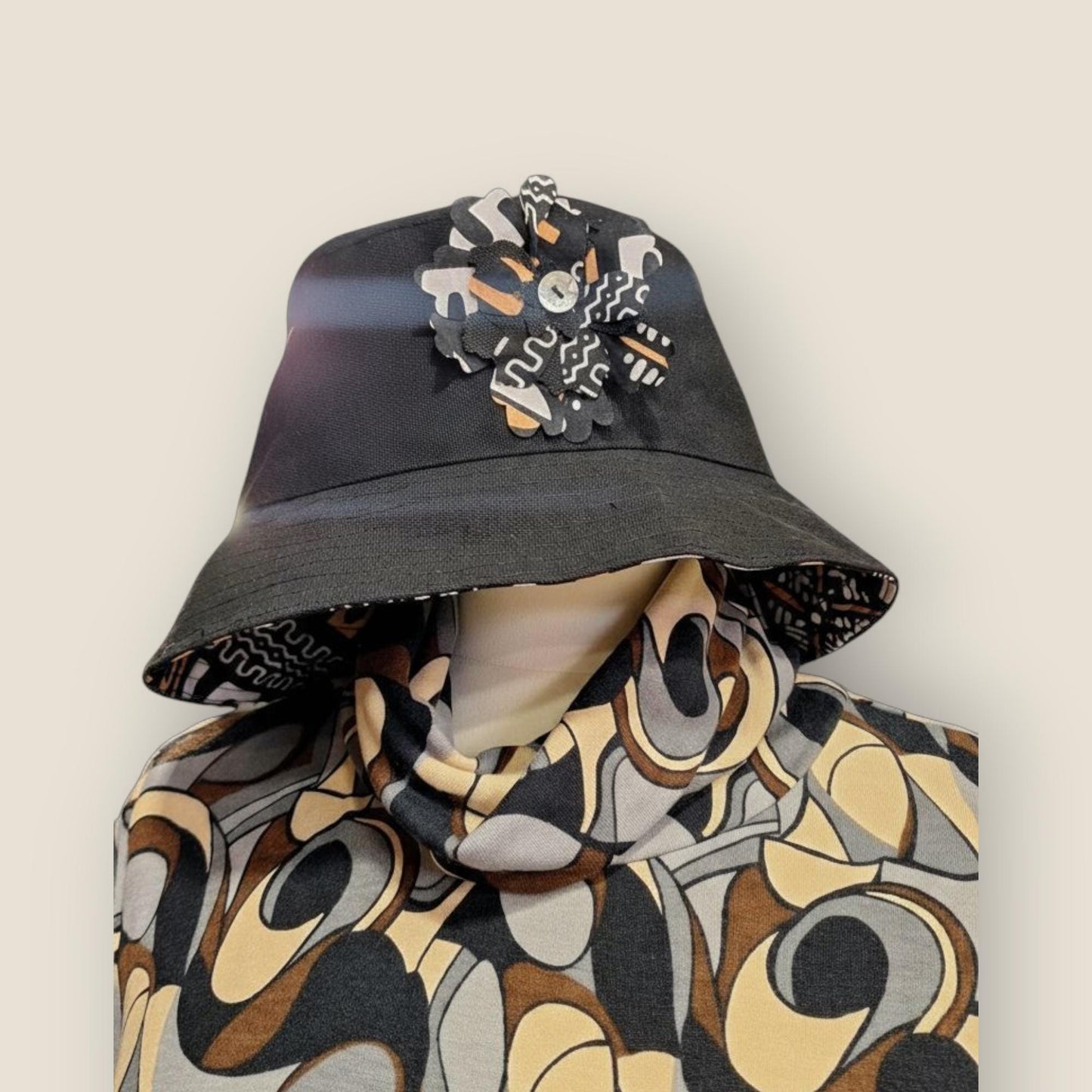 Chapéu Panamá Reversível em Capulana e Percal – Coleção Outono Inverno Made4you® | Reversible African Fabric Hat | Handmade in Portugal