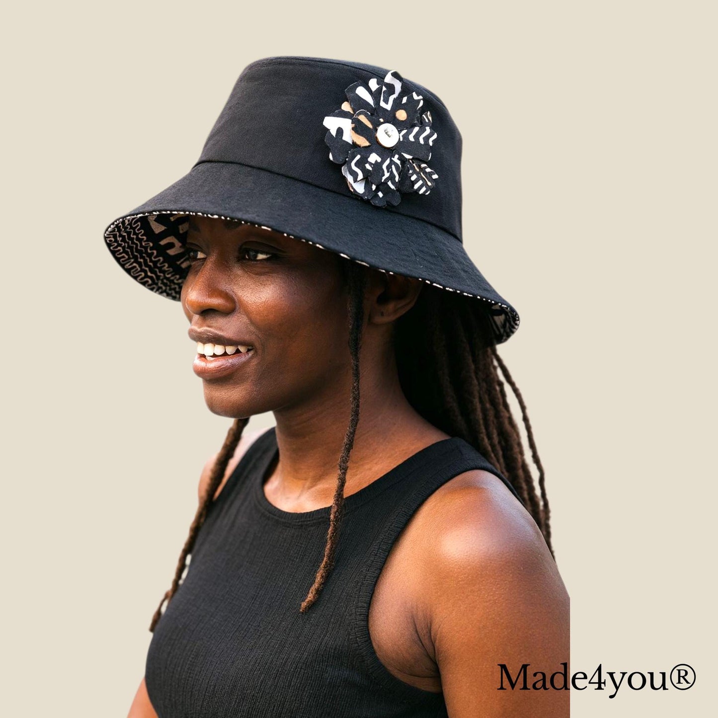 Chapéu Panamá Reversível em Capulana e Percal – Coleção Outono Inverno Made4you® | Reversible African Fabric Hat | Handmade in Portugal