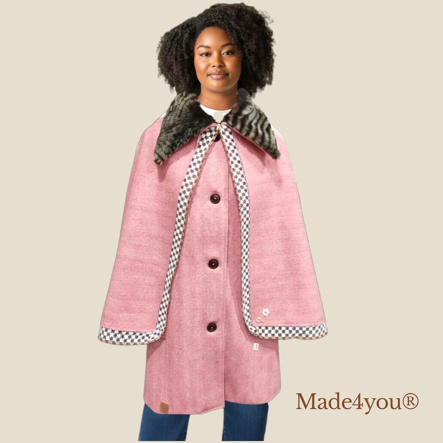 Capote Alentejano em Burel Rosa 100% Lã – Made4you®