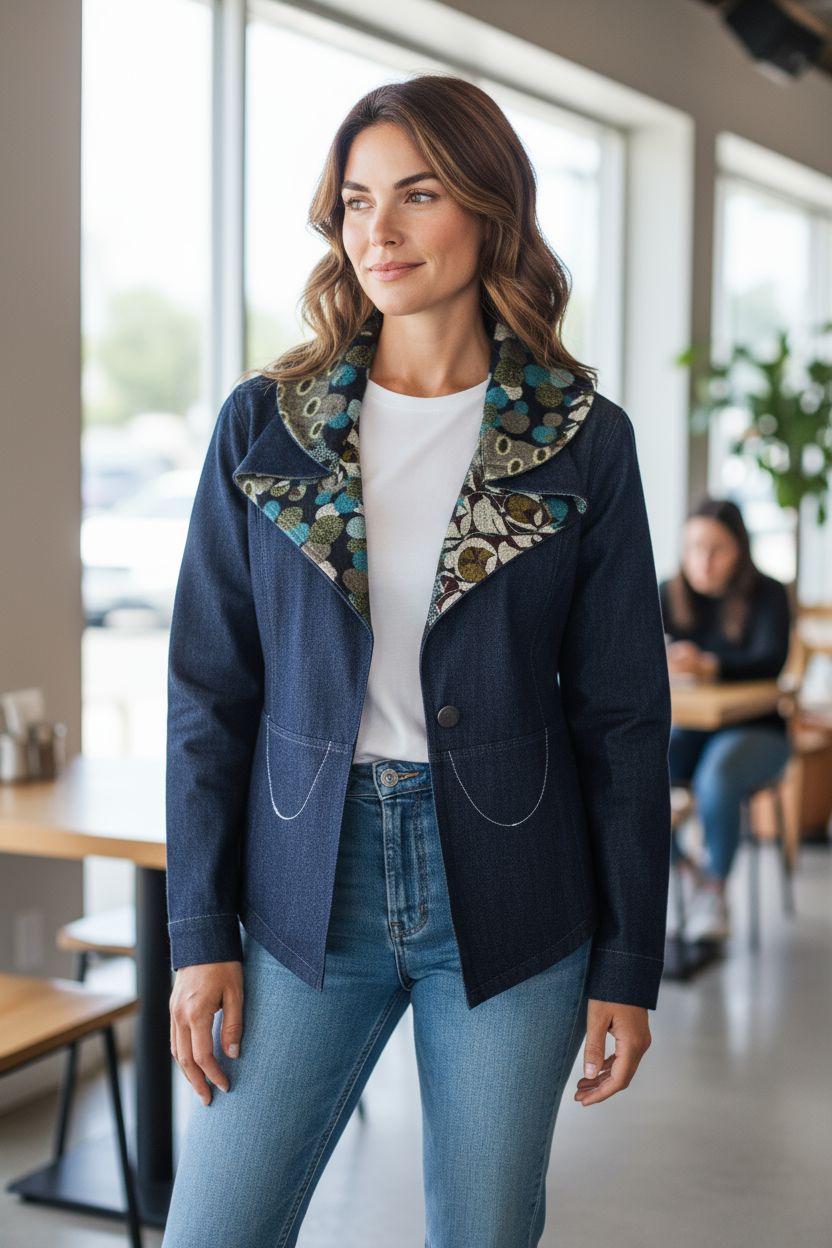 Denim Jacket, Women's Jackets & Coats, Casaco de ganga, Women's clothing, Handmade Jacket, Coat, Vintage Jacket, made in Portugal