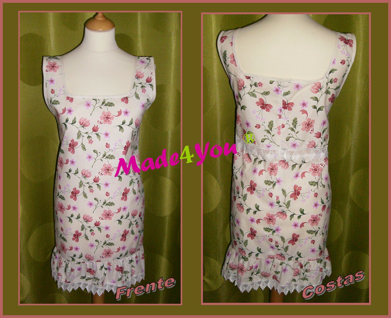 Vestido floral, Women dress, Cotton dress, Vintage dress