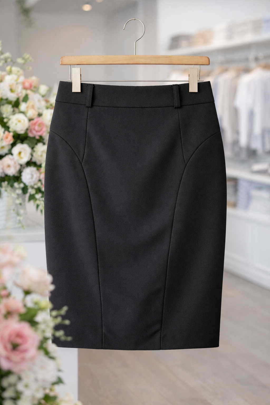 Saia lápis preta elegante • Black pencil skirt • Roupa de senhora clássica