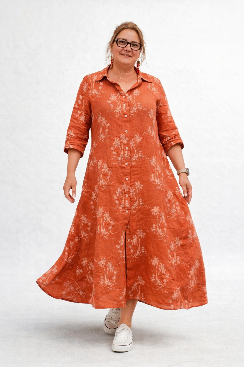 Vestido Brisa Terracota | Feito por medida em linho